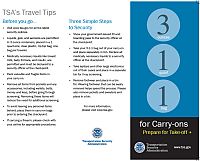 black text of TSA travel tips pamphlet